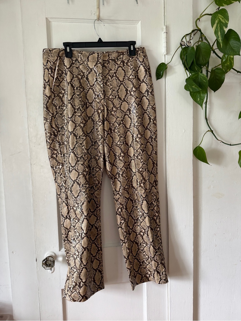 Biba Snake-Print Wide Leg Pants - Beige & Brown